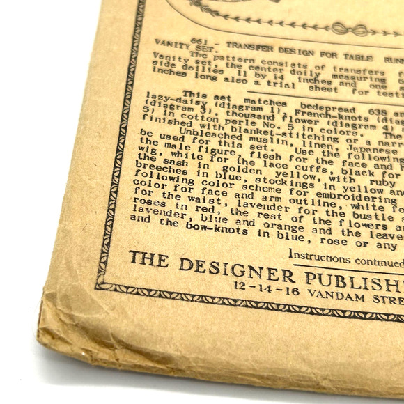 Standard Designer Antique 1920's Transfer Pattern #661 Table Runner HTF RARE - Picture 7 of 7